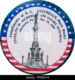 24 1899 - Soldiers and Sailors Monument Dedication Pin - Allentown PA Stock Photo