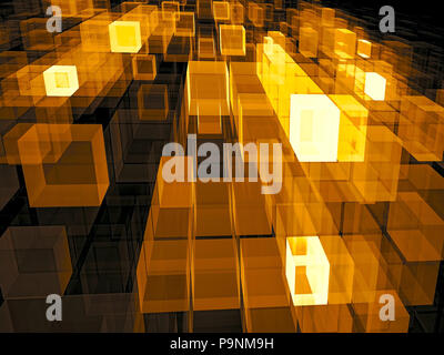 Flying cubes - abstract digitally generated image Stock Photo