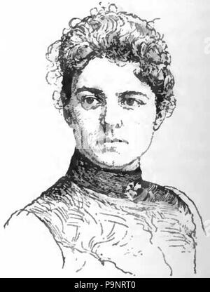 . English: Portrait drawing of Frances Cleveland, wife of Grover Cleveland, 22nd and 24th president of the U.S. published 1891 143 Appletons' Cleveland Grover Frances Folsom Stock Photo