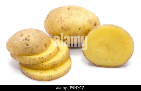 Isolated potatoes. Whole potatoe and cut isolated on white background Stock  Photo - Alamy