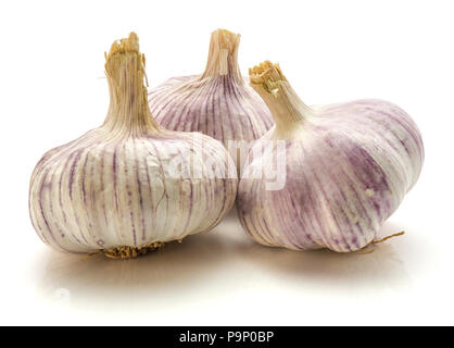 Garlic isolated on white background three whole bulbs Stock Photo