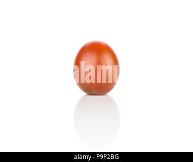 One black red grape cherry tomato isolated on white background whole and oblong Stock Photo