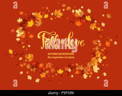 autumn maple leaves background. Stock Vector