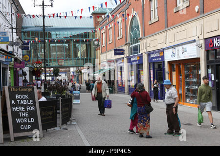 A shopping precinct in Aldershot, UK. Stock Photo