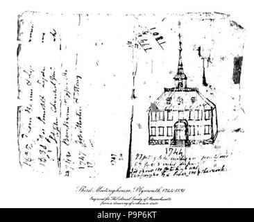 18 1744 First Parish Meeting House in Plymouth MA Stock Photo