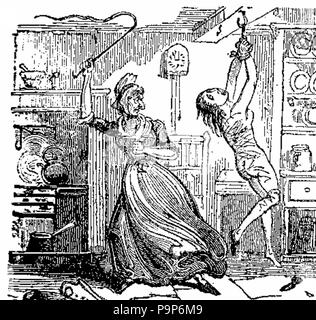 18 1776 Elizabeth Brownrigg Flogging Her Apprentice Stock Photo