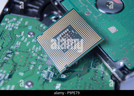 Close-up of cpu computer processor Stock Photo