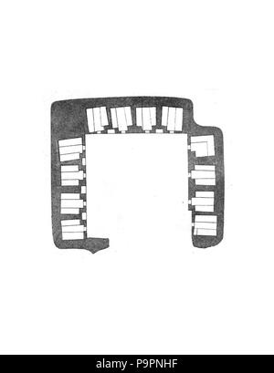 107 Ajanta Cave 12 plan to scale Stock Photo