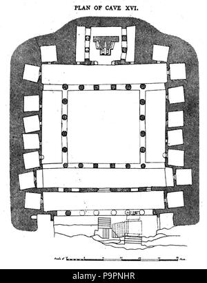 107 Ajanta Cave 16 plan Stock Photo