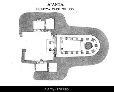 107 Ajanta cave 19 plan Stock Photo