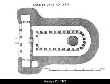 107 Ajanta cave 26 plan Stock Photo