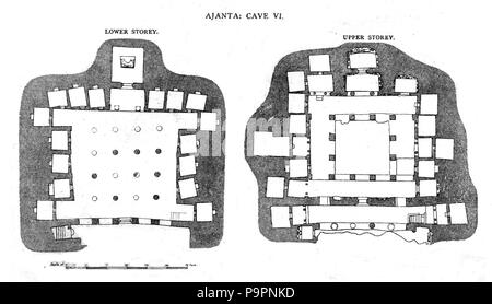 107 Ajanta Cave 6 plan Stock Photo