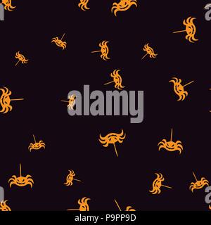 Seamless pattern with spider. Vector black and white background Stock ...