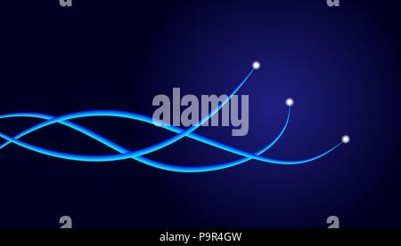 Digital wave, gradient curves, abstract wave, modern technology, design element, line with lights, shining Vector illustration Stock Vector
