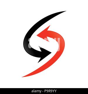 Simple Arrow Flow Initial S Lettermark Vector Symbol Graphic Logo Design Template Stock Vector