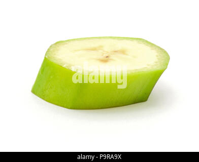 One plantain slice isolated on white background Stock Photo