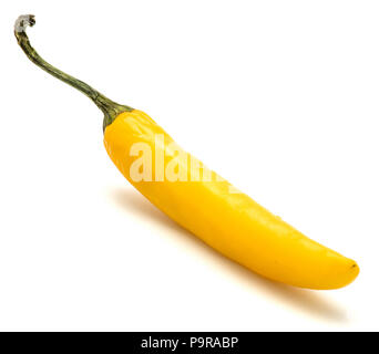 One yellow Chilli isolated on white background Stock Photo