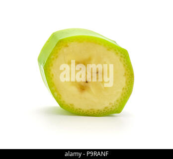 One plantain slice isolated on white background Stock Photo