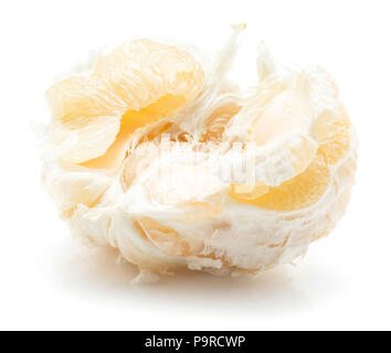 One peel pamelo half isolated on white background segmented Stock Photo