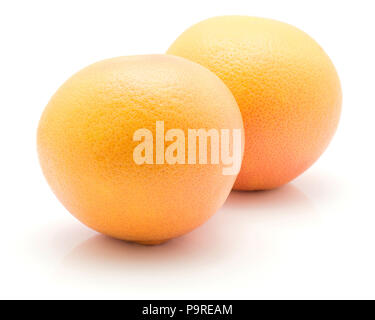 Two red grapefruits isolated on white background Stock Photo