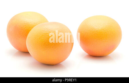Red grapefruits isolated on white background three whole Stock Photo