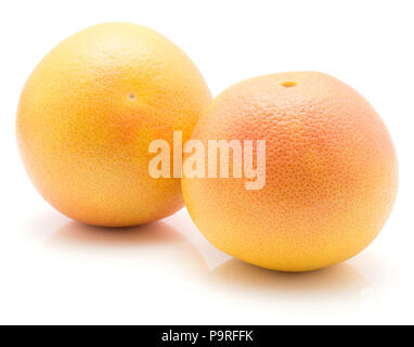 Red grapefruits isolated on white background two whole Stock Photo