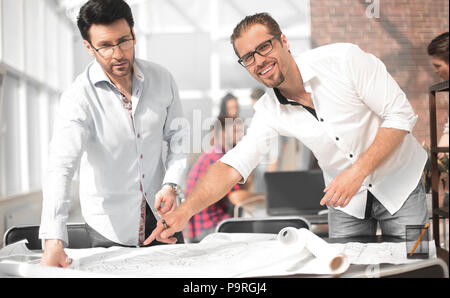 designer and architect are working on a new project Stock Photo