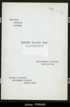 44 2ND ANNUAL DINNER (held by) RHODE ISLAND BAR ASSOCIATION (at) RHODE ISLAND ( ) (NYPL Hades-271949-468109) Stock Photo