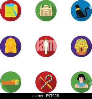 Ancient Egypt set icons in flat style. Big collection of ancient Egypt vector symbol stock Stock Vector