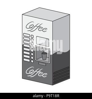 Terminal, preparation of various types of coffee. Terminals single icon in monochrome style isometric vector symbol stock illustration . Stock Vector