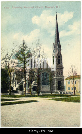 296 Channing Memorial Church, Newport, Rhode Island 1880 postcard Stock Photo