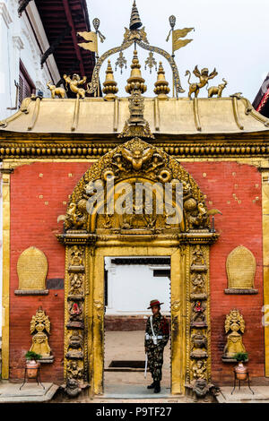 The Golden Gate Sundhoka, Bhaktapur Durbar Square Stock Photo