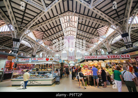 Mercado Central or Mercat Central is a public market located in central Valencia, Spain, and a prime example of Valencian Art Nouveau Stock Photo