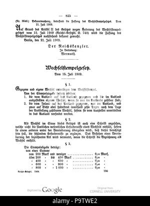 434 Deutsches Reichsgesetzblatt 1909 044 0825 Stock Photo