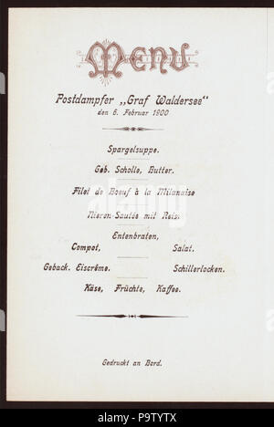541 DINNER (held by) HAMBURG-AMERICA LINE (at) EN-ROUTE EXPRESS-STEAMER ...