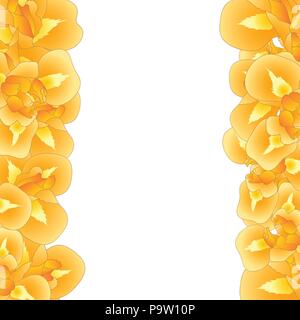 Orange Iris Flower Border. Vector Illustration. Stock Vector