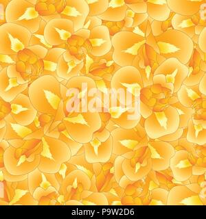 Orange Iris Flower Seamless Background. Vector Illustration. Stock Vector
