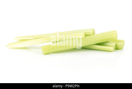 Fresh green celery sticks stack isolated on white background Stock Photo