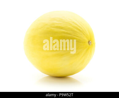 One yellow honeydew melon isolated on white background Stock Photo