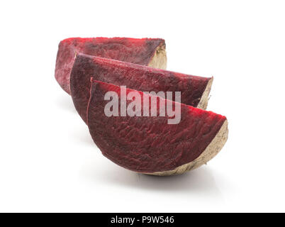 Three beetroot slices (raw red beet) isolated on white background fresh cut Stock Photo