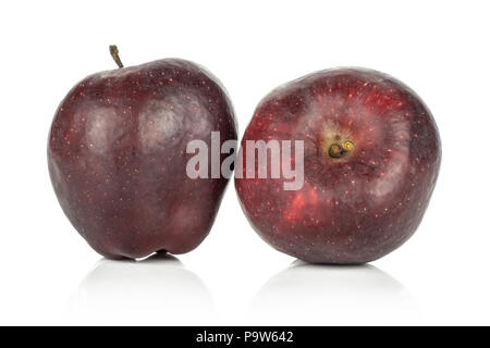 Two fresh apples red delicious isolated on white background Stock Photo