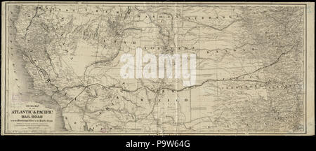 386 Detail map of the Atlantic and Pacific Rail Road from the Mississippi River to the Pacific Ocean (10208126334) Stock Photo