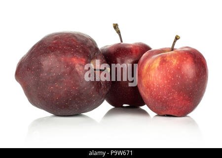 Three apples red delicious isolated on white background Stock Photo