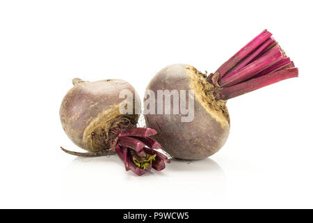 Red beet two young bulbs isolated on white background Stock Photo
