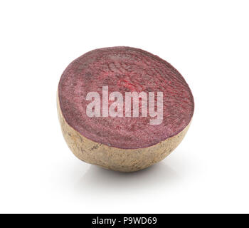 One beetroot half (raw red beet) isolated on white background Stock Photo