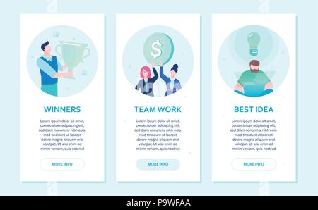 Business and finance - set of flat design style banners Stock Vector
