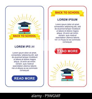 back to school two vertical banners white Stock Vector