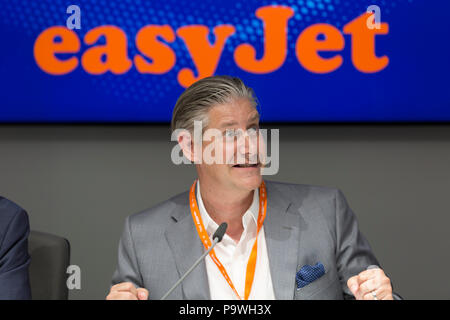 The CEO of EasyJet, Johan Lundgren at the Farnborough Airshow, on 18th July 2018, in Farnborough, England. Stock Photo