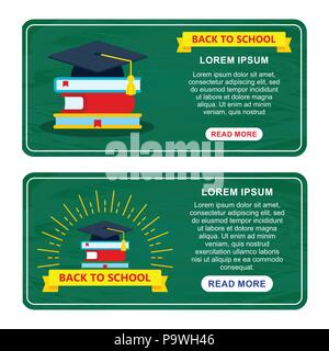 back to school horizontal banners Stock Vector