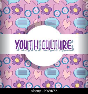 Youth culture pattern background Stock Vector